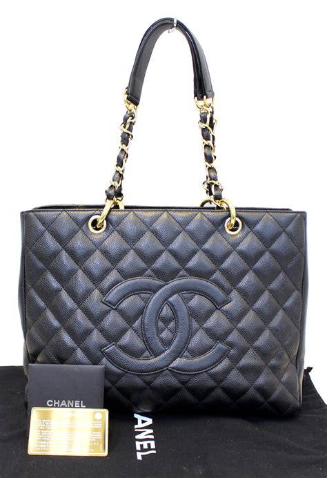 chanel leather shopping tote|authentic chanel tote bag.